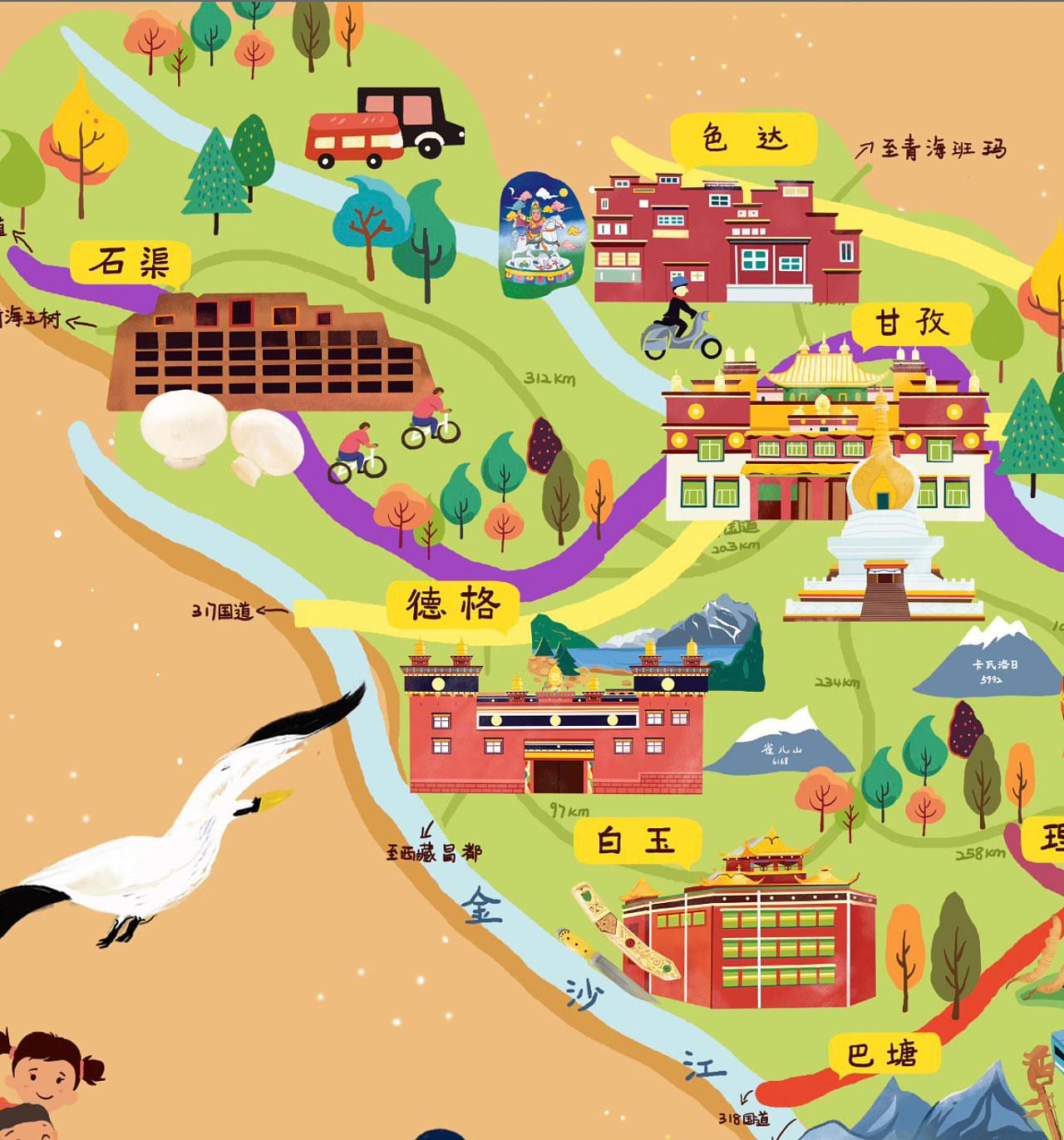 宁蒗手绘地图景区的文化宝库